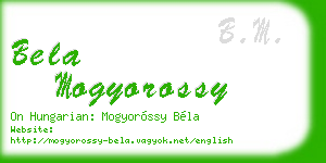 bela mogyorossy business card