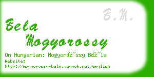 bela mogyorossy business card
